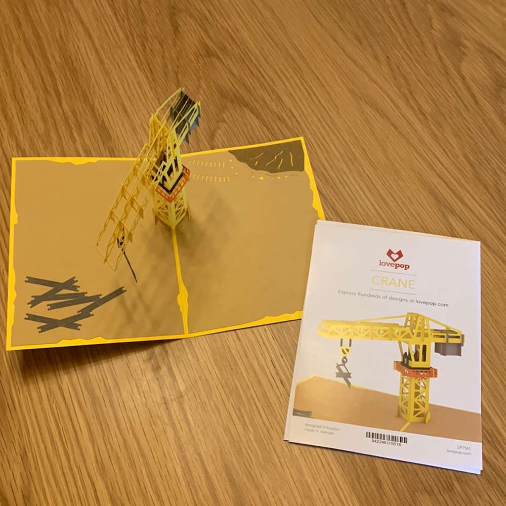 Lovepop Crane Greeting Card - Classic Version